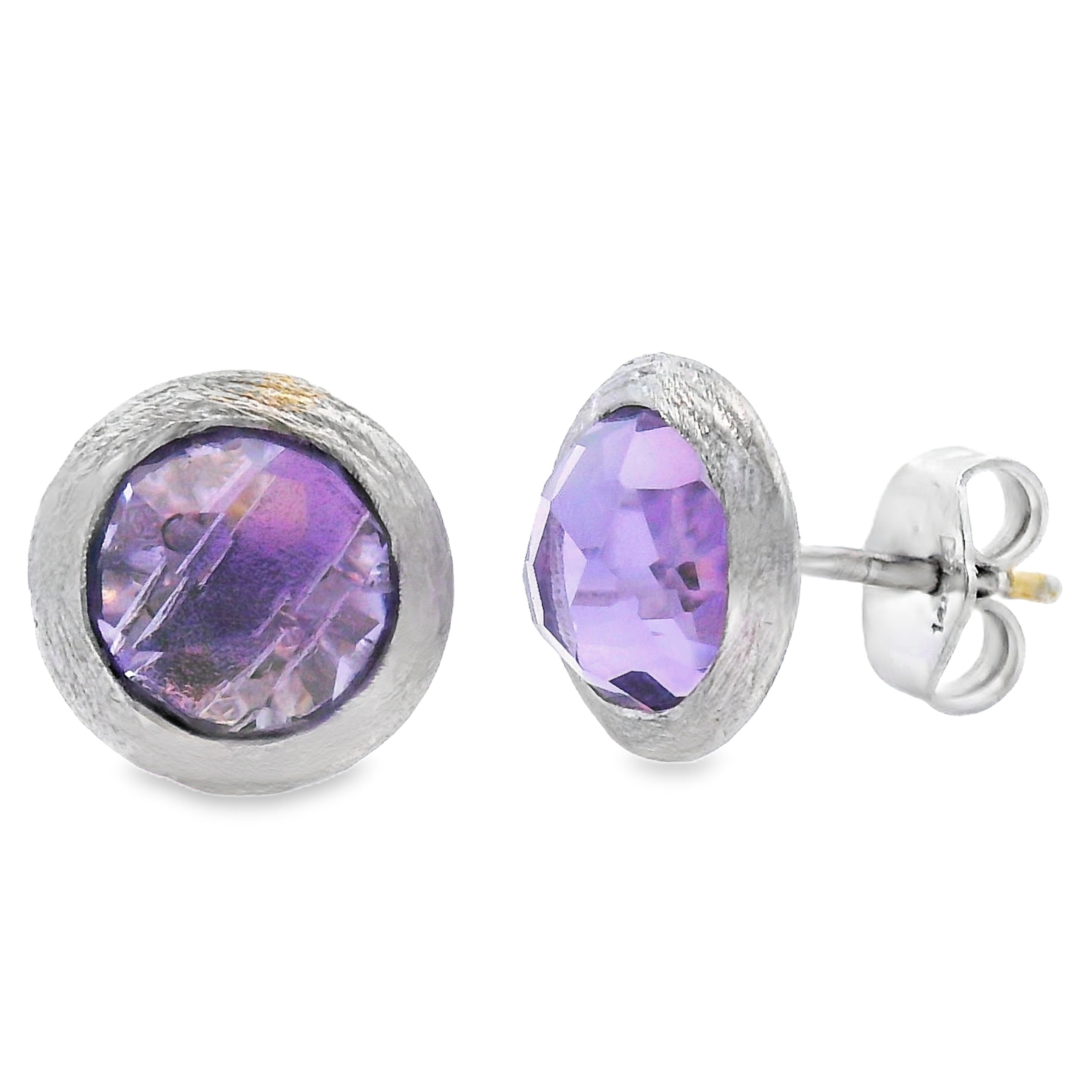 Natural 2.20ct Amethyst Earrings 14KT White Gold by Bids.com