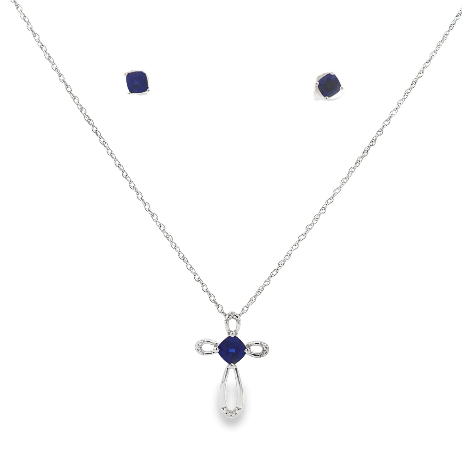 Genuine Created Sapphire Jewelry sets Sterling Silver by Bids.com