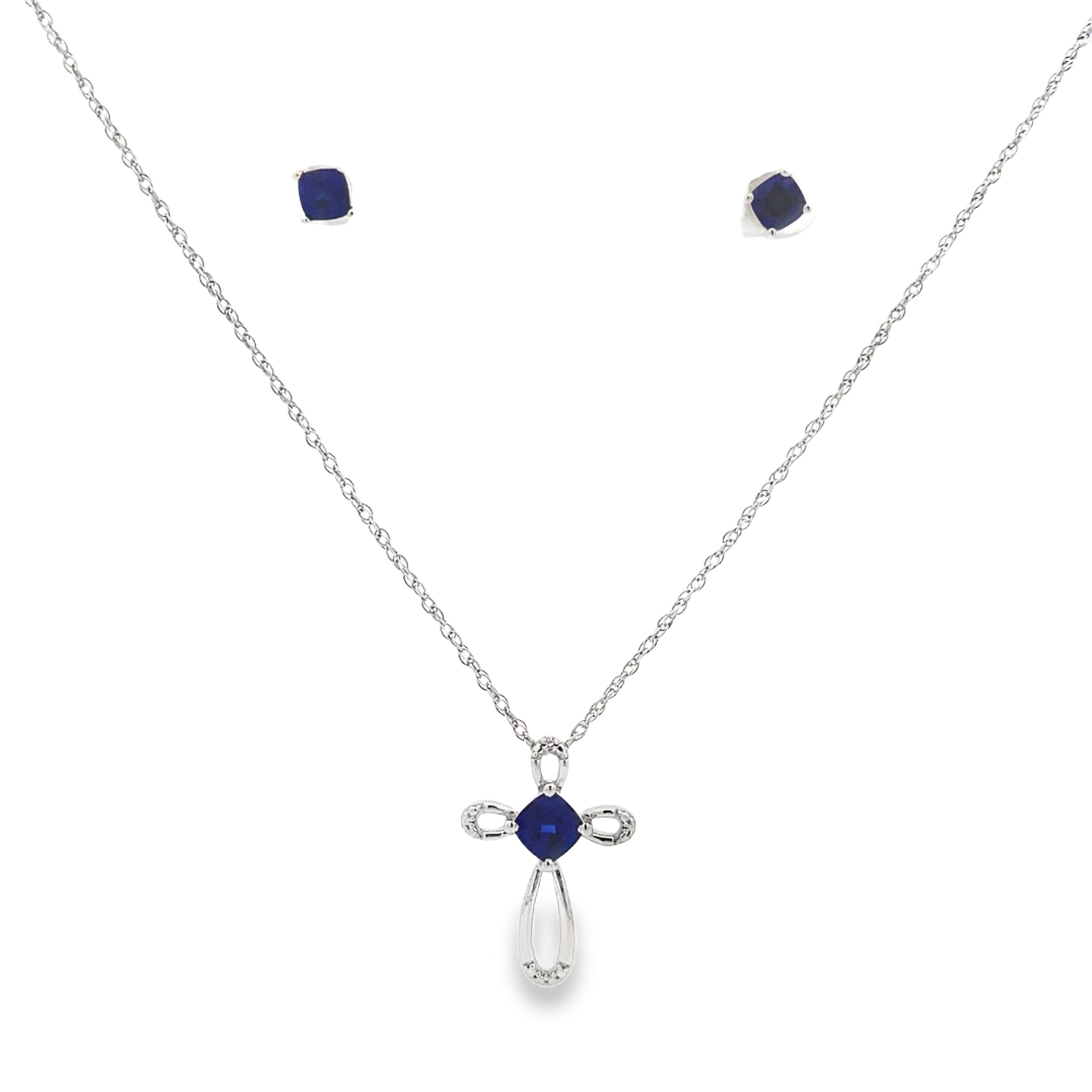 Genuine Created Sapphire Jewelry sets Sterling Silver by Bids.com