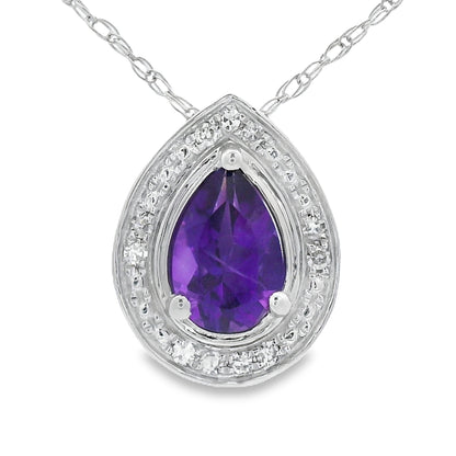 .37ct Amethyst Diamond Fashion Pendants 10KT White Gold by Bids.com