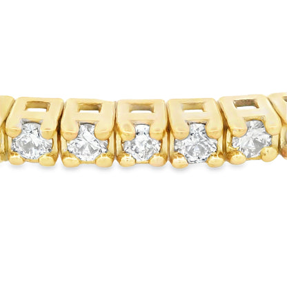 Genuine 1.00ct Diamond Bangle Bracelet 14KT Yellow Gold by Bids.com
