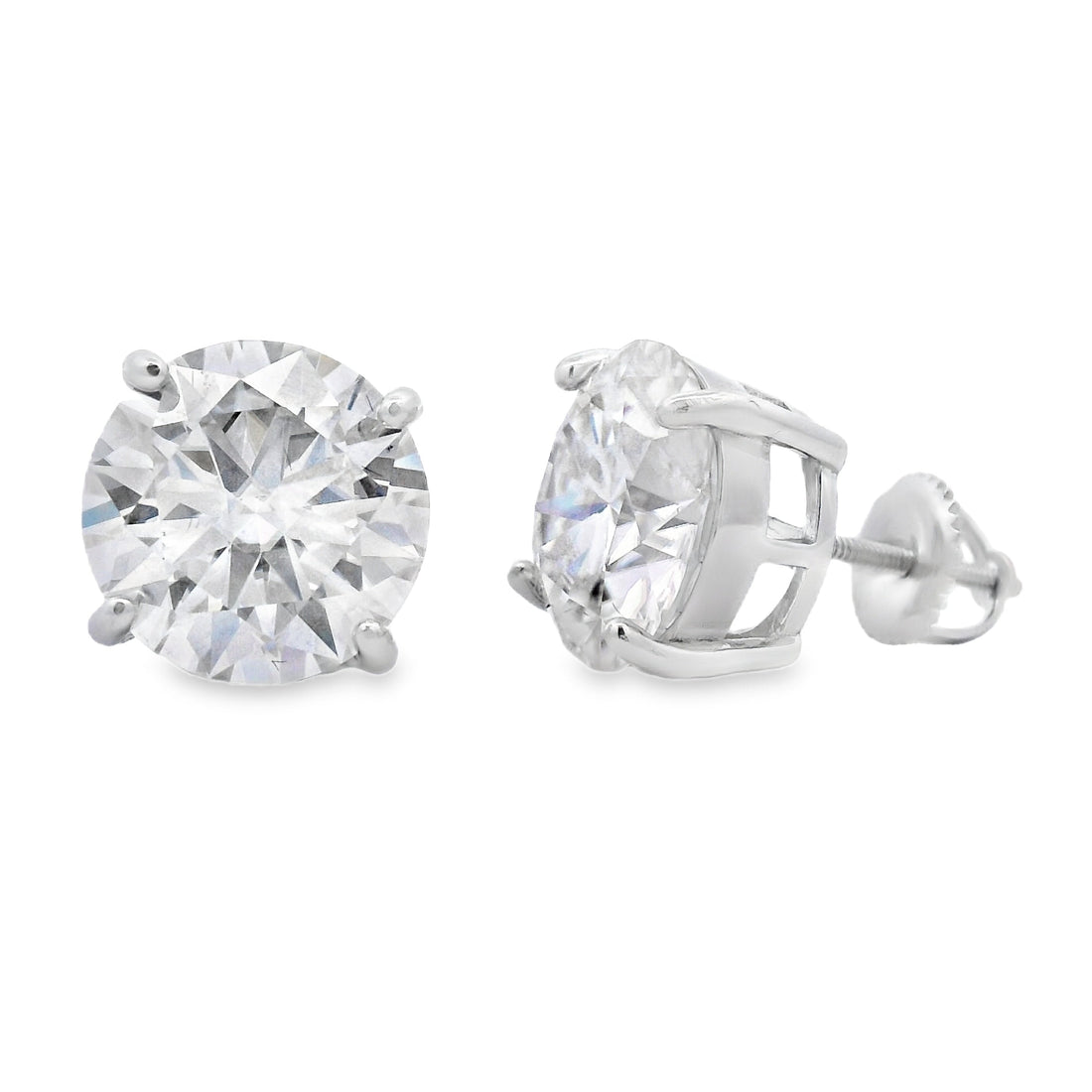 10.00ct Moissanite Stud Earrings Sterling Silver by Bids.com