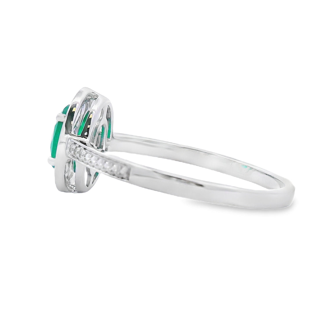 Genuine .53ct Chalcedony Diamond Ring 10KT White Gold by Bids.com