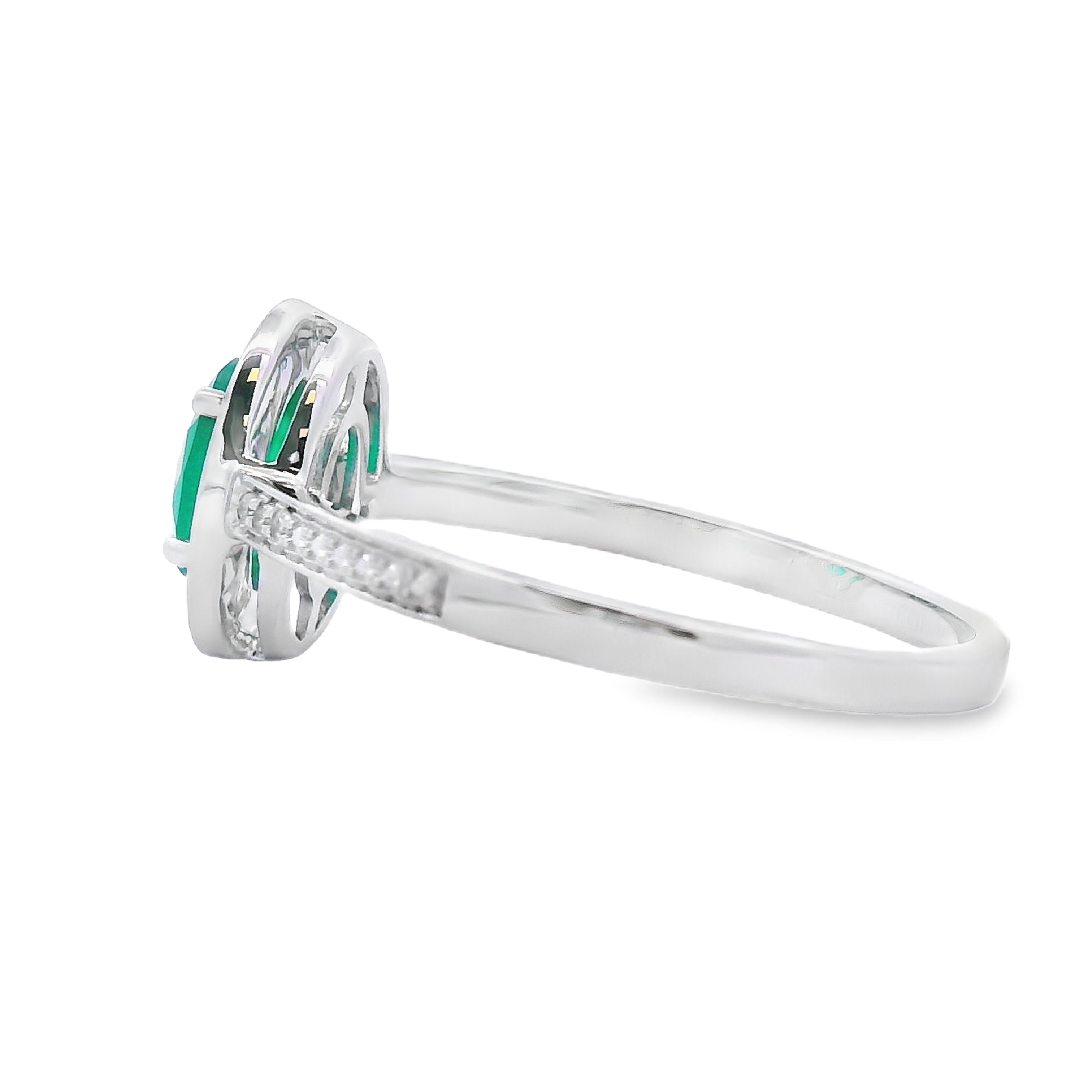 Genuine .53ct Chalcedony Diamond Ring 10KT White Gold by Bids.com