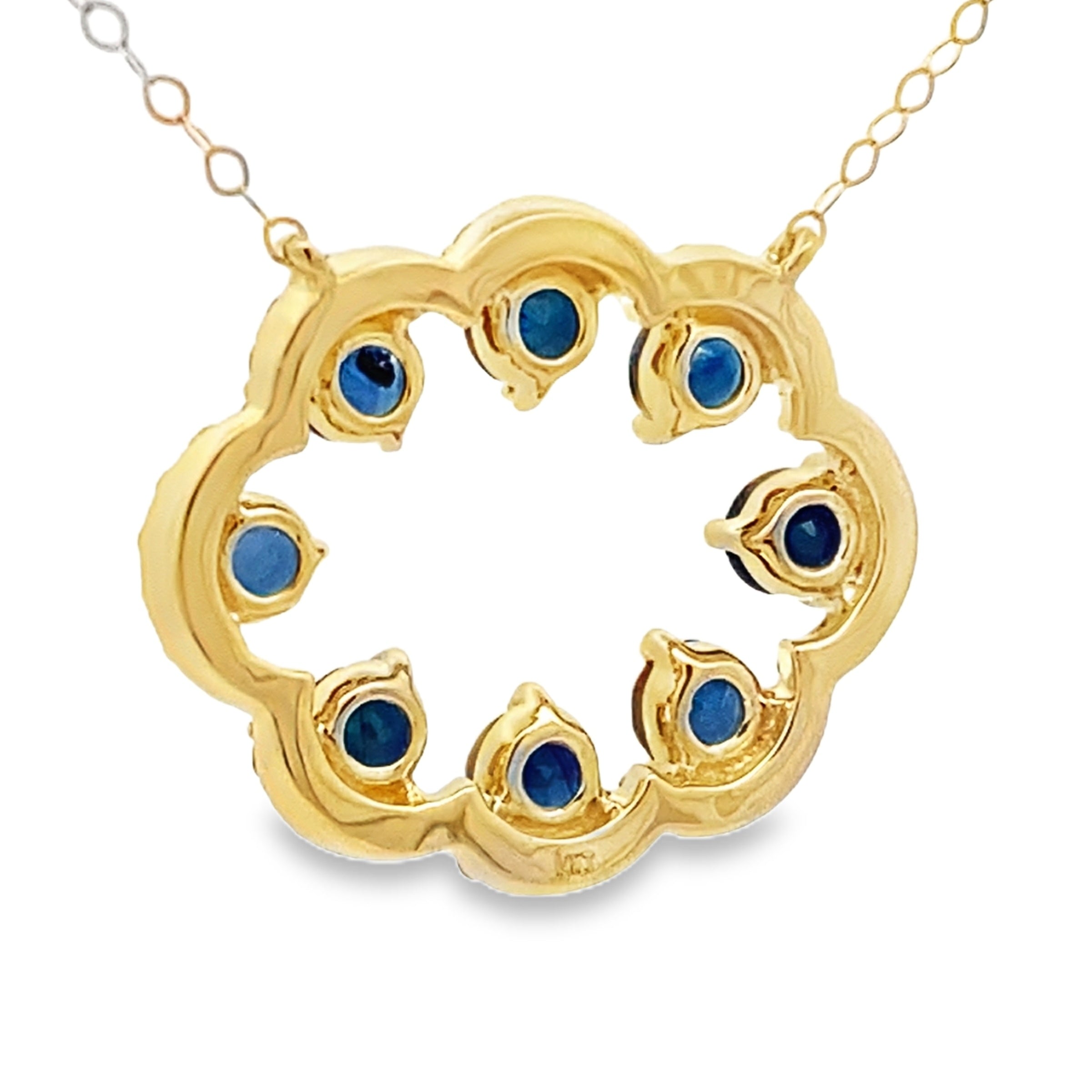 Sapphire Diamond Fashion Pendants 14KT Yellow Gold by Bids.com