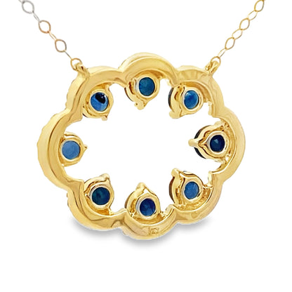 Sapphire Diamond Fashion Pendants 14KT Yellow Gold by Bids.com