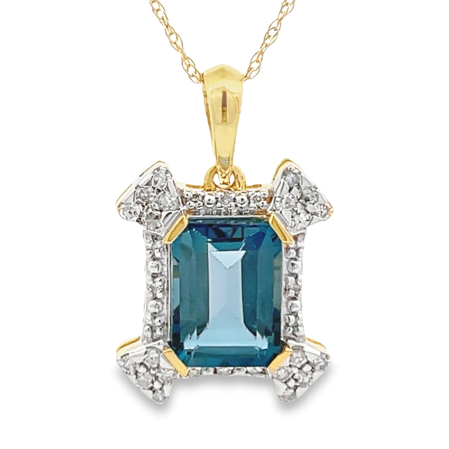 London Blue Topaz Fashion Pendants 10KT Yellow Gold by Bids.com