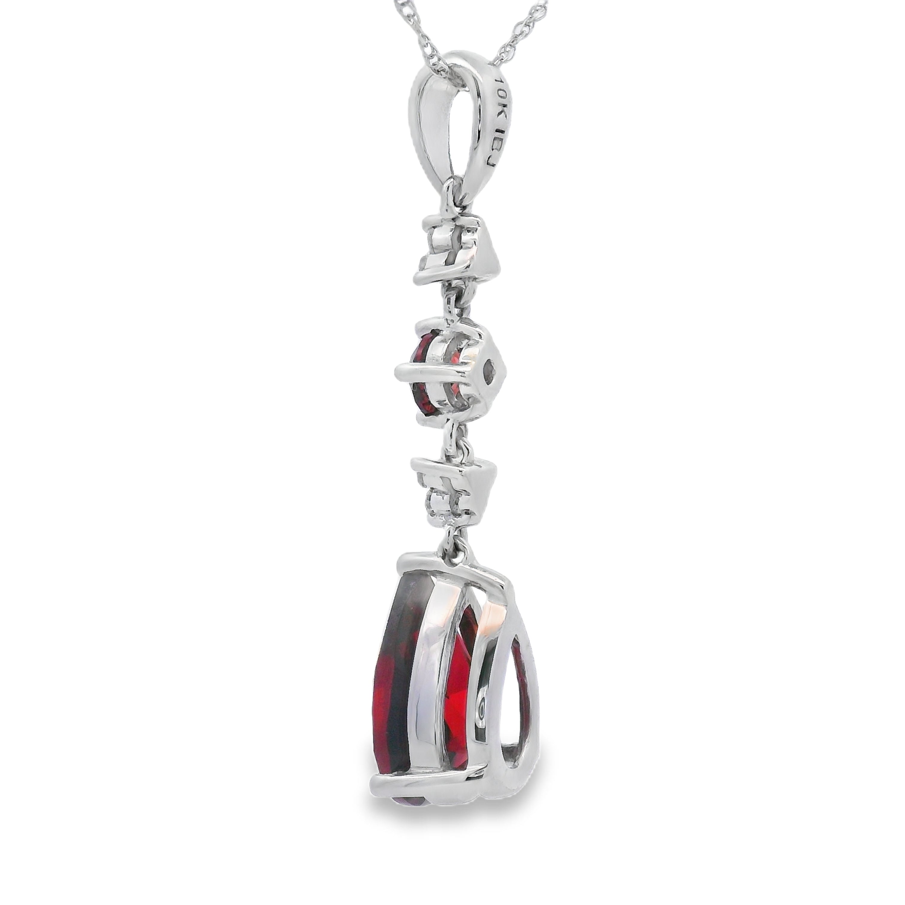 2.25ct Garnet Diamond Fashion Pendants 14KT White Gold by Bids.com