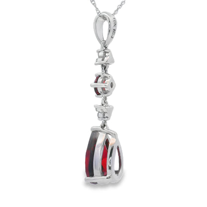 2.25ct Garnet Diamond Fashion Pendants 14KT White Gold by Bids.com
