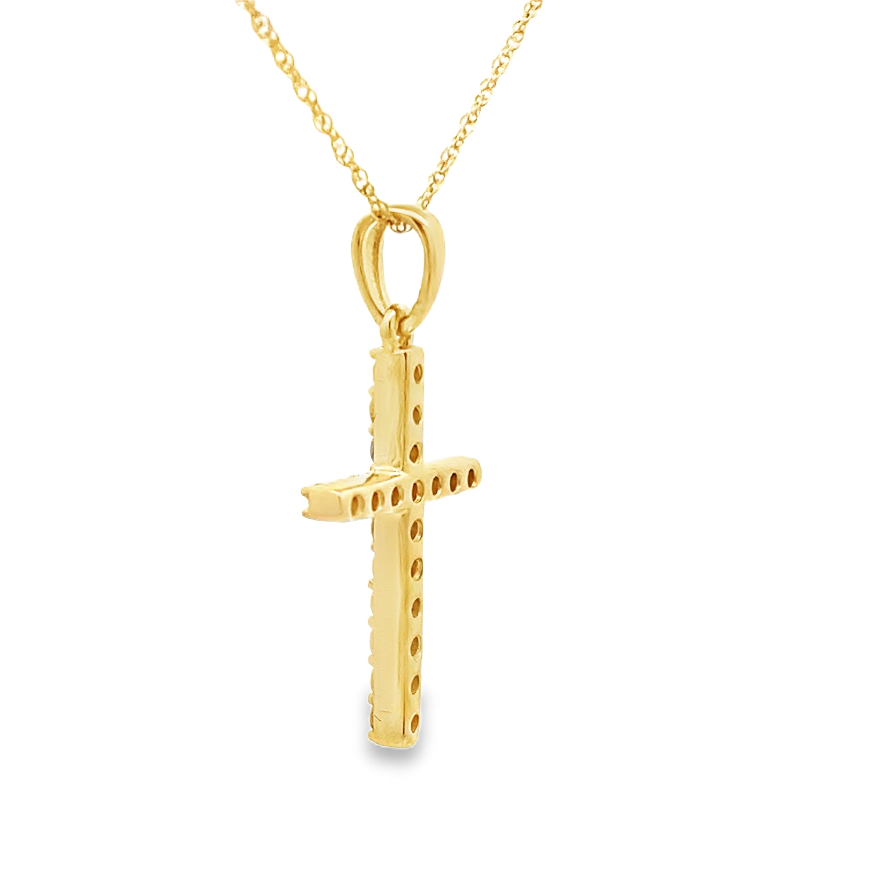 .19ct Diamond Cross Religious Pendant 14KT Yellow Gold by Bids.com