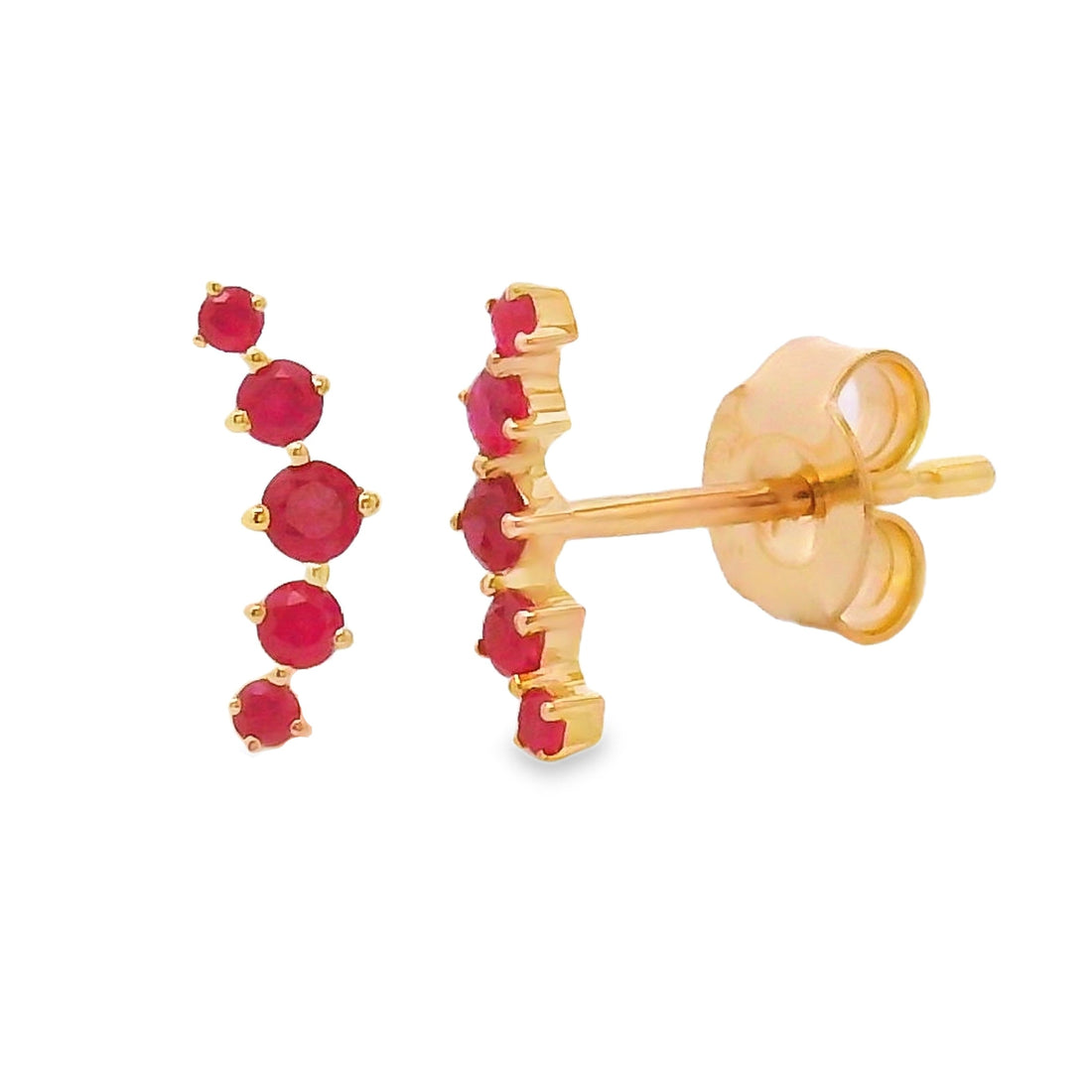 Natural .24ct Ruby Earrings 14KT Yellow Gold by Bids.com