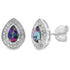 Mystic Fire Topaz Diamond Stud Earrings 10KT White Gold by Bids.com
