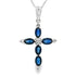 1.08ct Sapphire Cross Religious Pendant 10KT White Gold by Bids.com