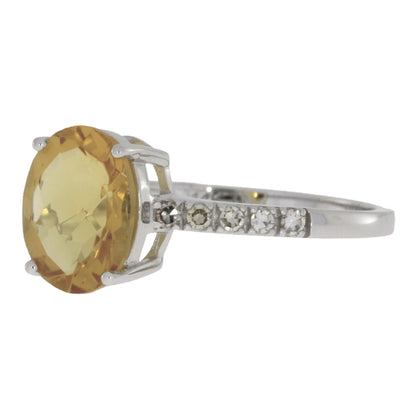 Natural 2.20ct Citrine Diamond Ring 14KT White Gold by Bids.com