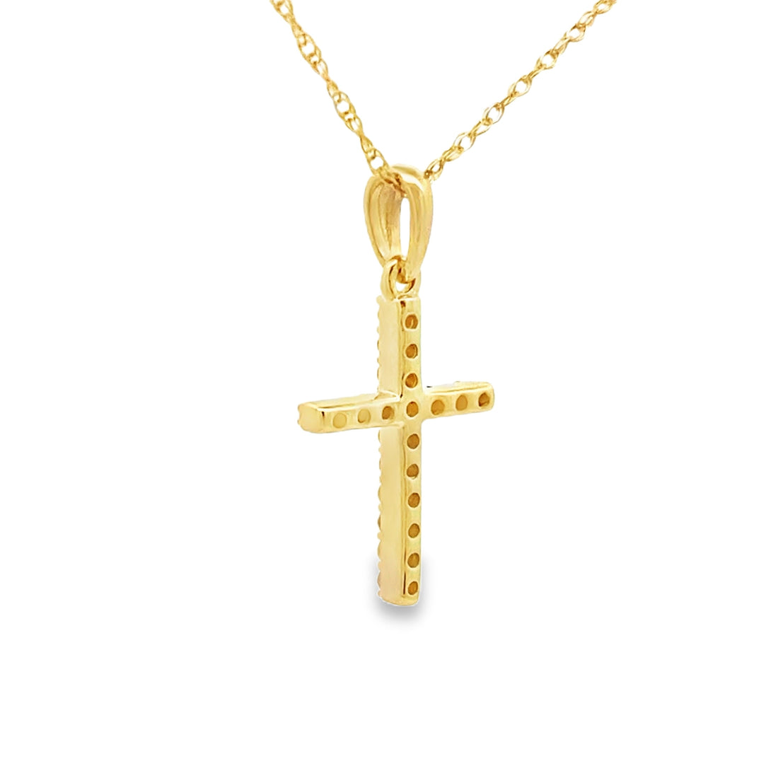 .10ct Diamond Cross Religious Pendant 14KT Yellow Gold by Bids.com