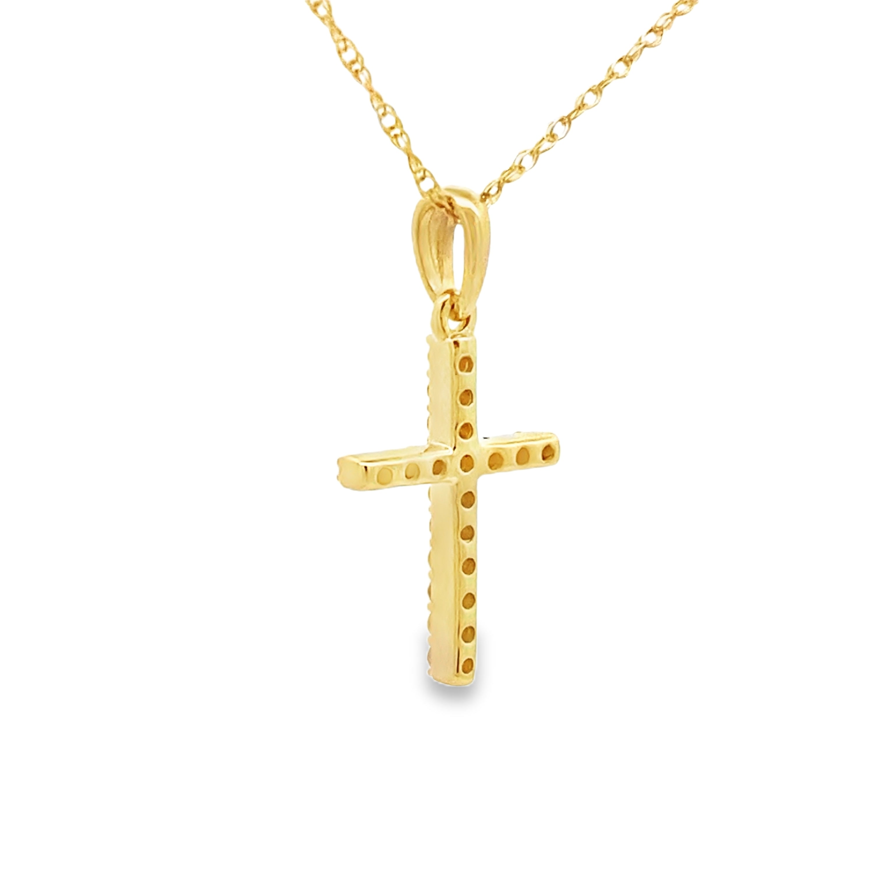 .10ct Diamond Cross Religious Pendant 14KT Yellow Gold by Bids.com