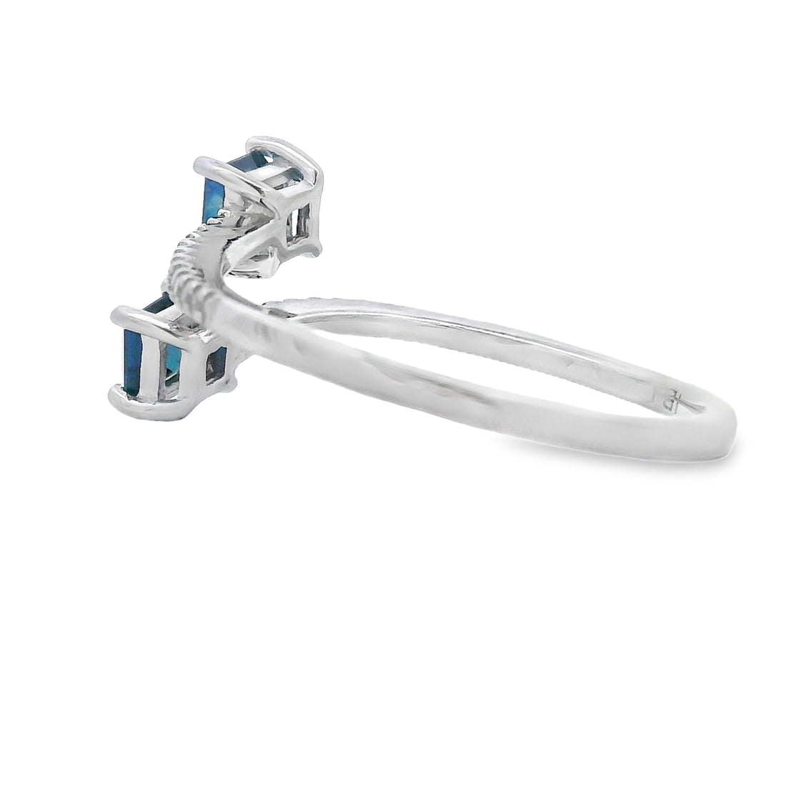 Natural .61ct Sapphire Diamond Ring 14KT White Gold by Bids.com