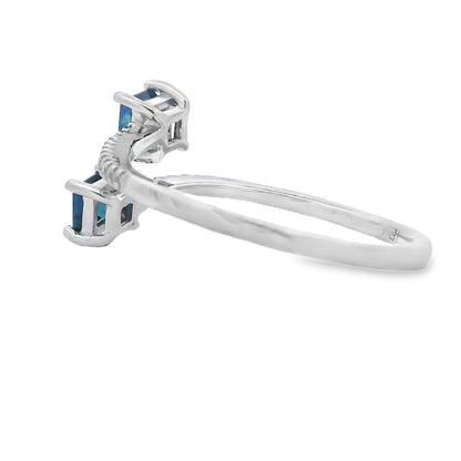 Natural .61ct Sapphire Diamond Ring 14KT White Gold by Bids.com