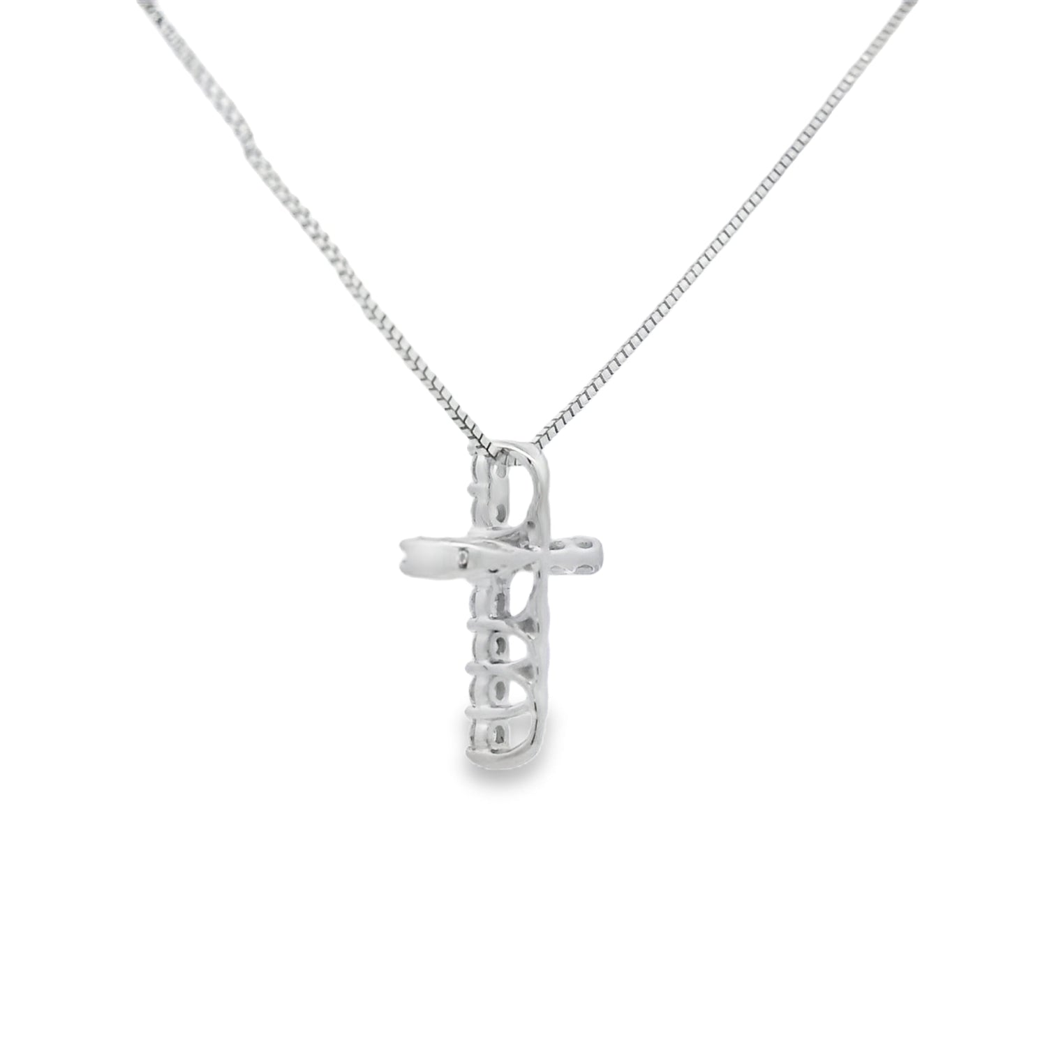 .15ct Diamond Cross Religious Pendant 14KT White Gold by Bids.com