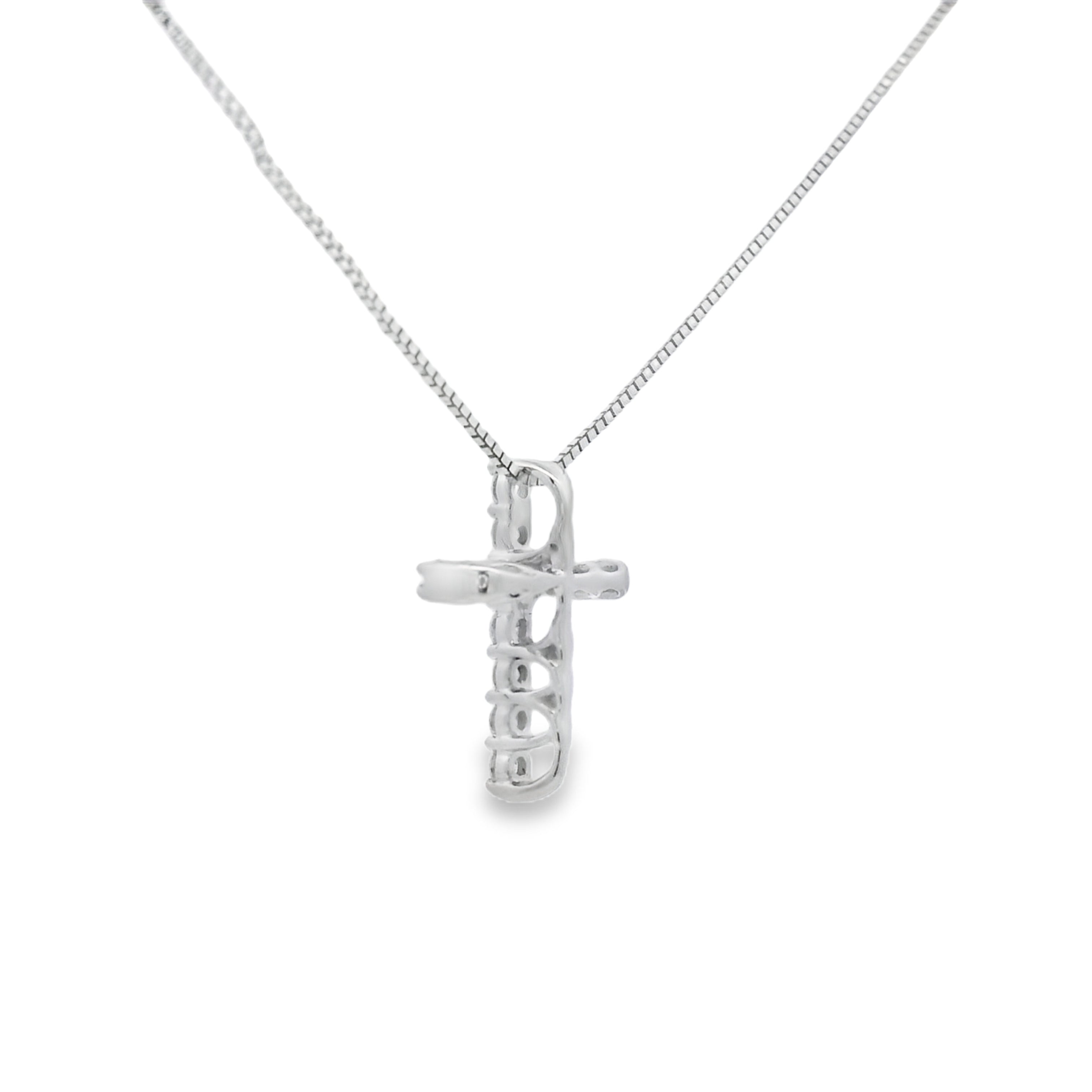.15ct Diamond Cross Religious Pendant 14KT White Gold by Bids.com