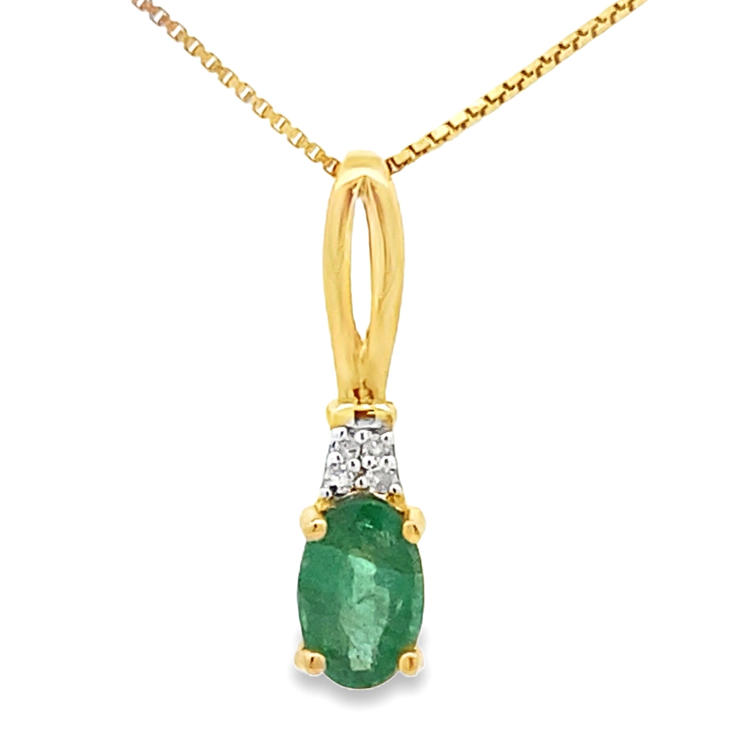 .25ct Emerald Diamond Fashion Pendants 10KT Yellow Gold by Bids.com
