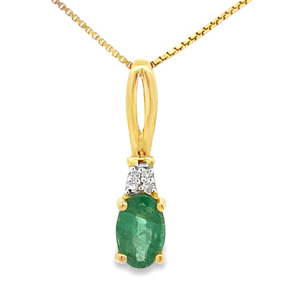 .25ct Emerald Diamond Fashion Pendants 10KT Yellow Gold by Bids.com