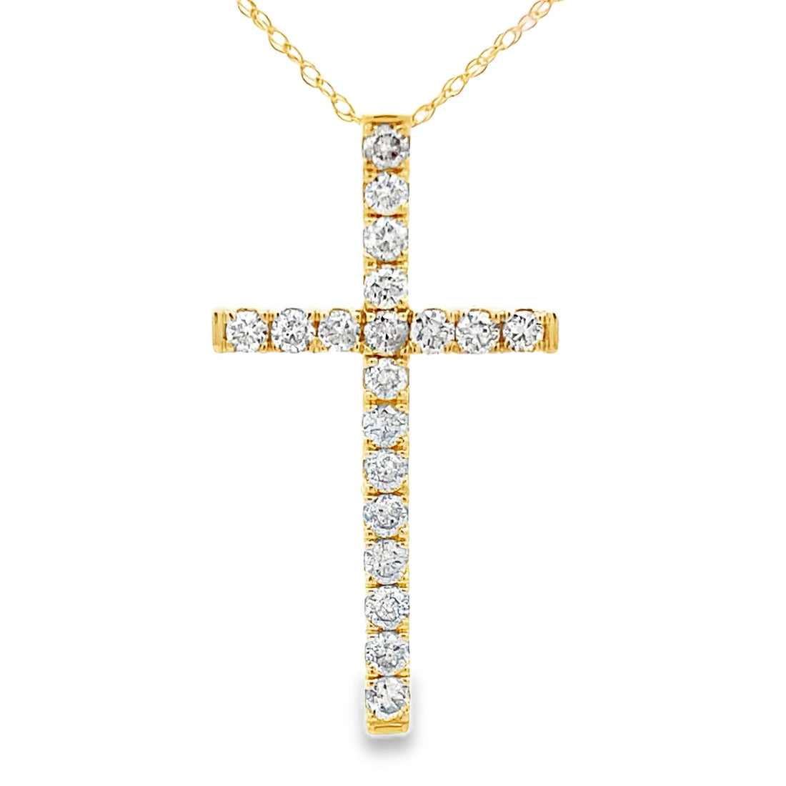 .50ct Diamond Cross Religious Pendant 14KT Yellow Gold by Bids.com