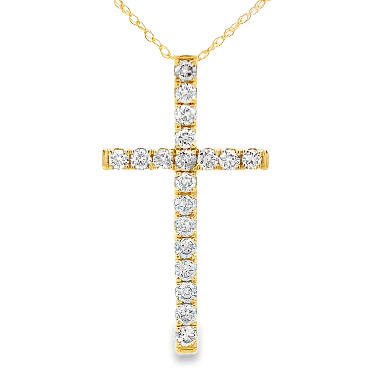 .50ct Diamond Cross Religious Pendant 14KT Yellow Gold by Bids.com