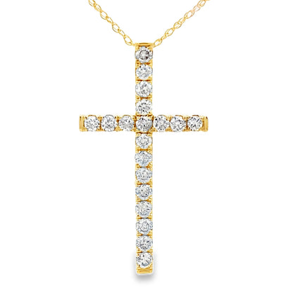 .50ct Diamond Cross Religious Pendant 14KT Yellow Gold by Bids.com