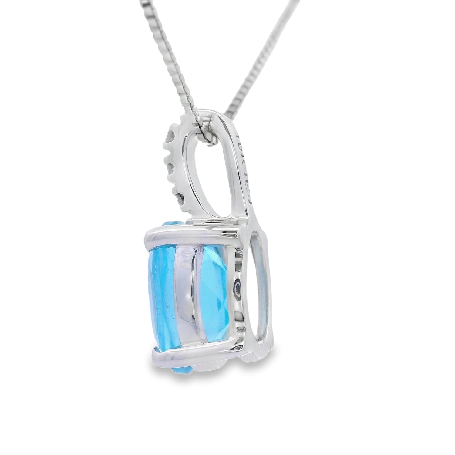 Blue Topaz Diamond Fashion Pendants 10KT White Gold by Bids.com