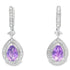 .88ct Amethyst Diamond Dangle Earrings 10KT White Gold by Bids.com
