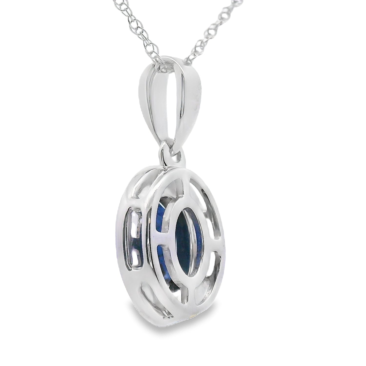 .65ct Sapphire Diamond Fashion Pendants 10KT White Gold by Bids.com