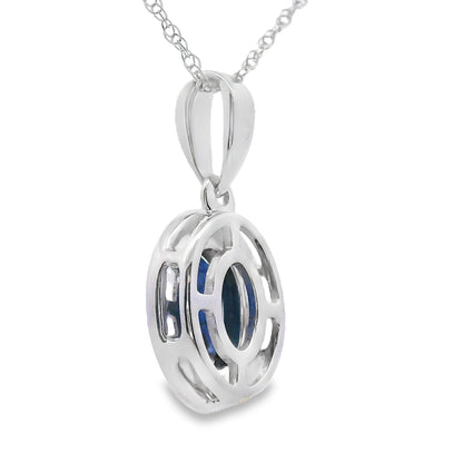 .65ct Sapphire Diamond Fashion Pendants 10KT White Gold by Bids.com