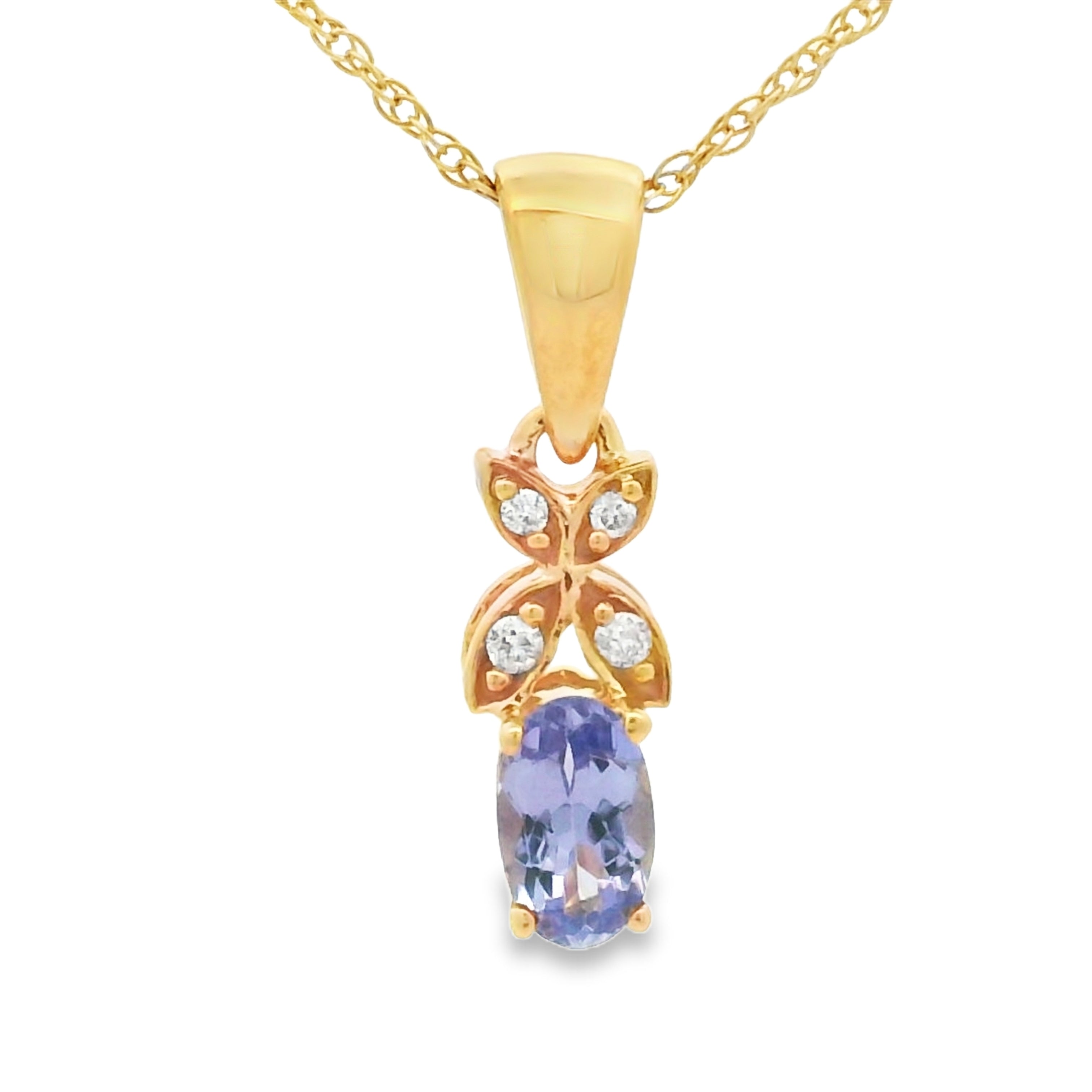 Tanzanite Diamond Fashion Pendants 10KT Yellow Gold by Bids.com