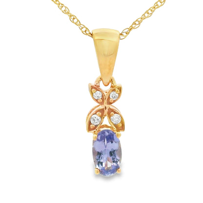 Tanzanite Diamond Fashion Pendants 10KT Yellow Gold by Bids.com