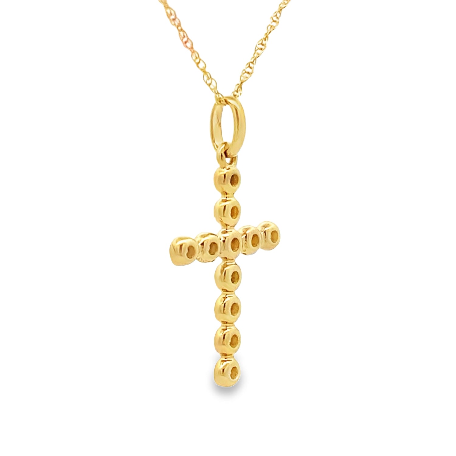 .09ct Diamond Cross Religious Pendant 14KT Yellow Gold by Bids.com