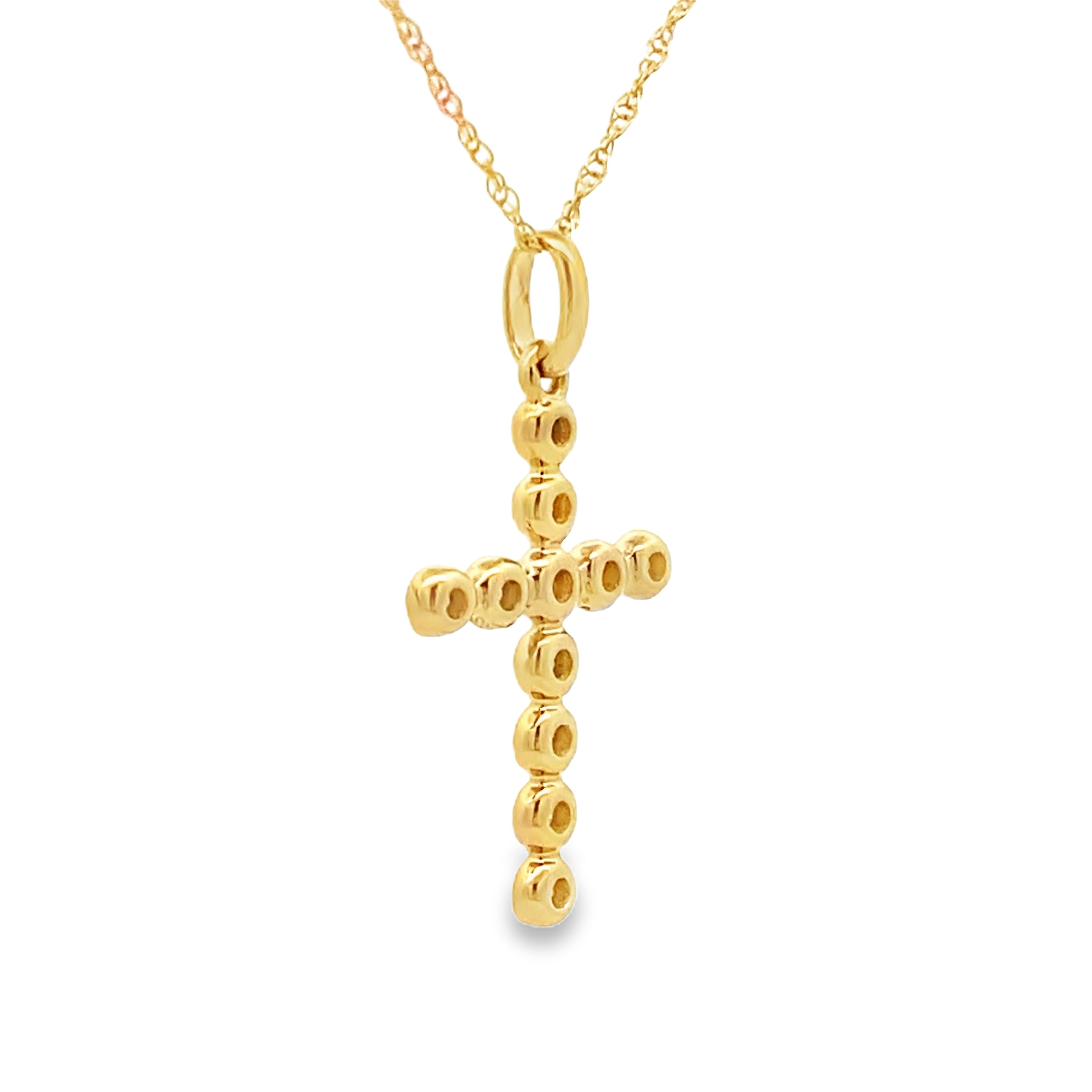 .09ct Diamond Cross Religious Pendant 14KT Yellow Gold by Bids.com