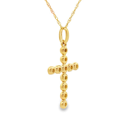 .09ct Diamond Cross Religious Pendant 14KT Yellow Gold by Bids.com