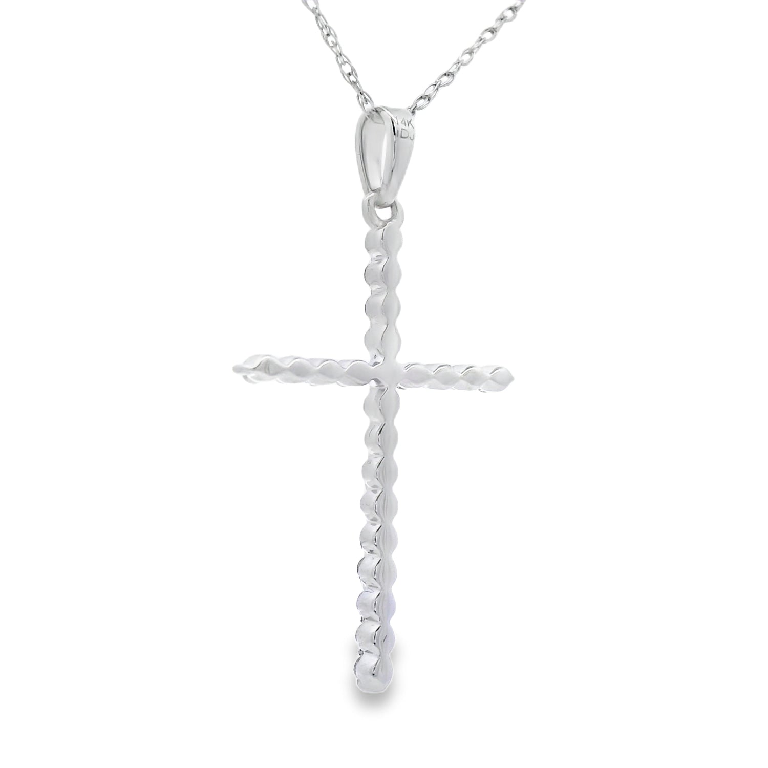 .21ct Diamond Cross Religious Pendant 14KT White Gold by Bids.com