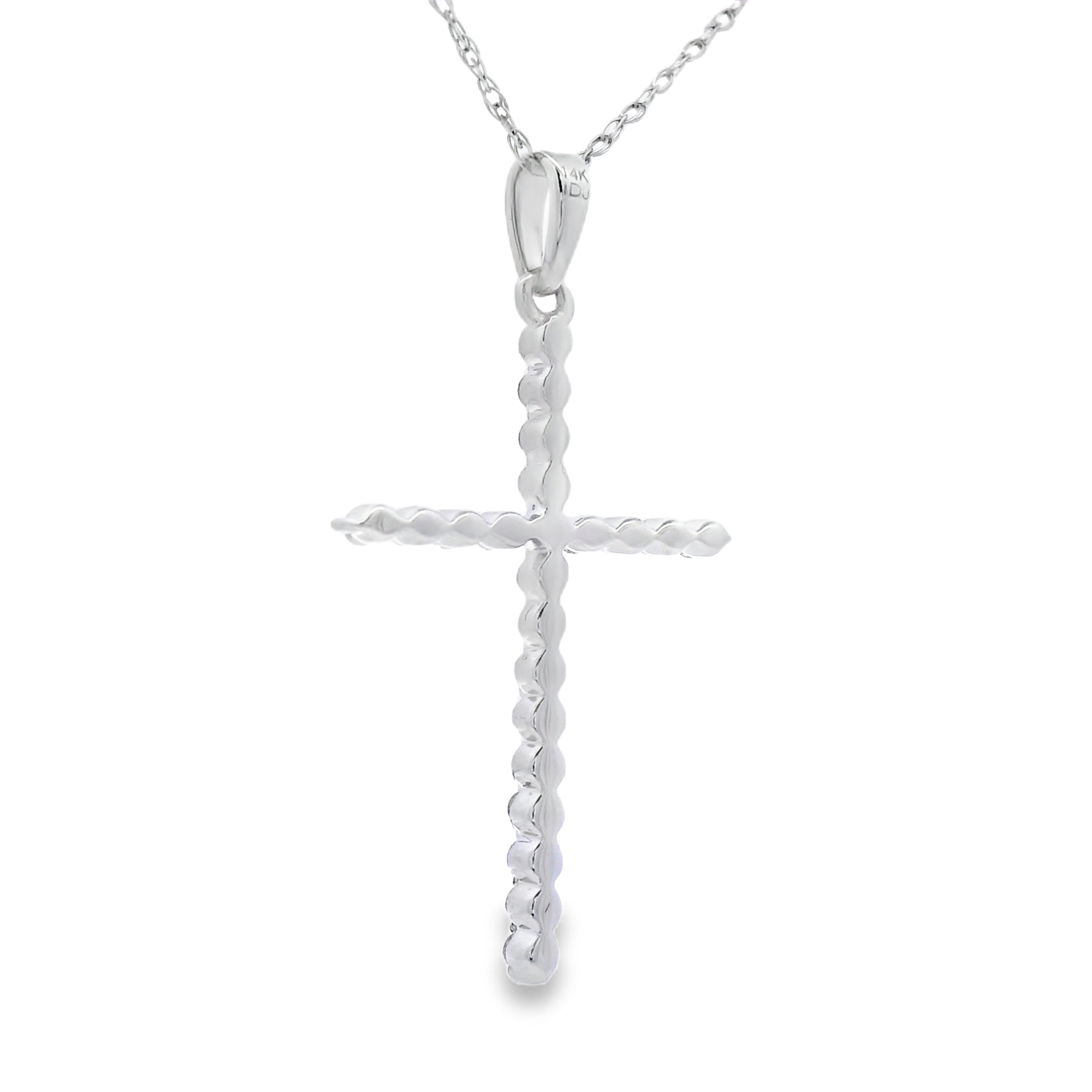 .21ct Diamond Cross Religious Pendant 14KT White Gold by Bids.com