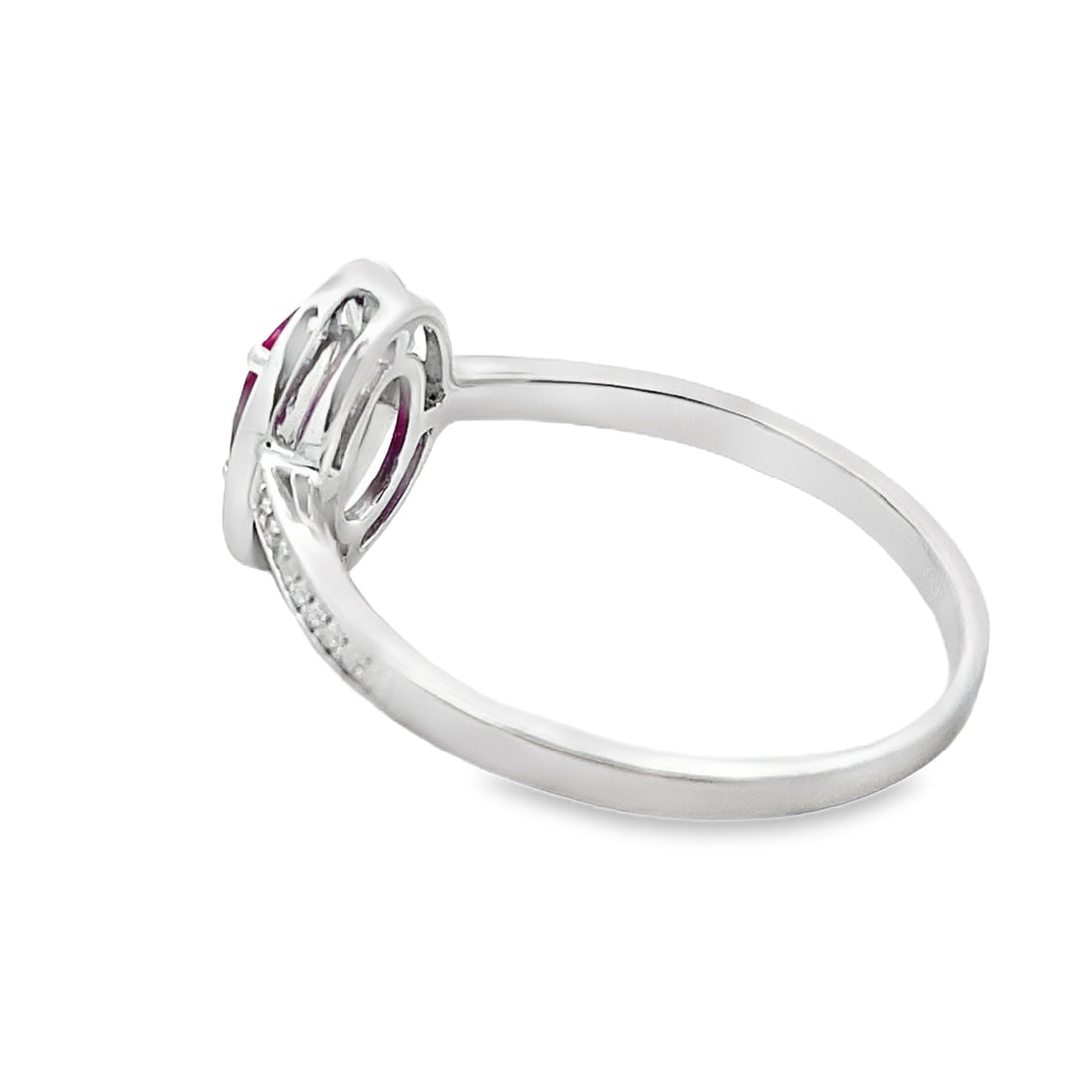 Genuine .67ct Ruby Diamond Ring 10KT White Gold by Bids.com