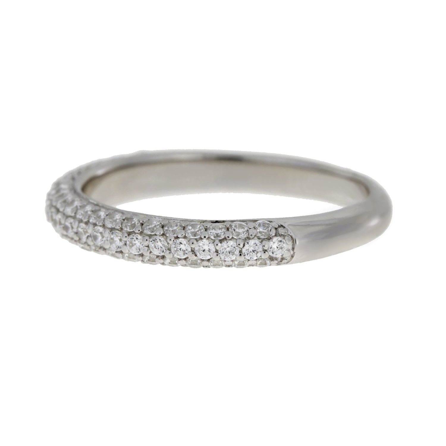 Cubic Zirconium Wedding Band Ring Sterling Silver by Bids.com