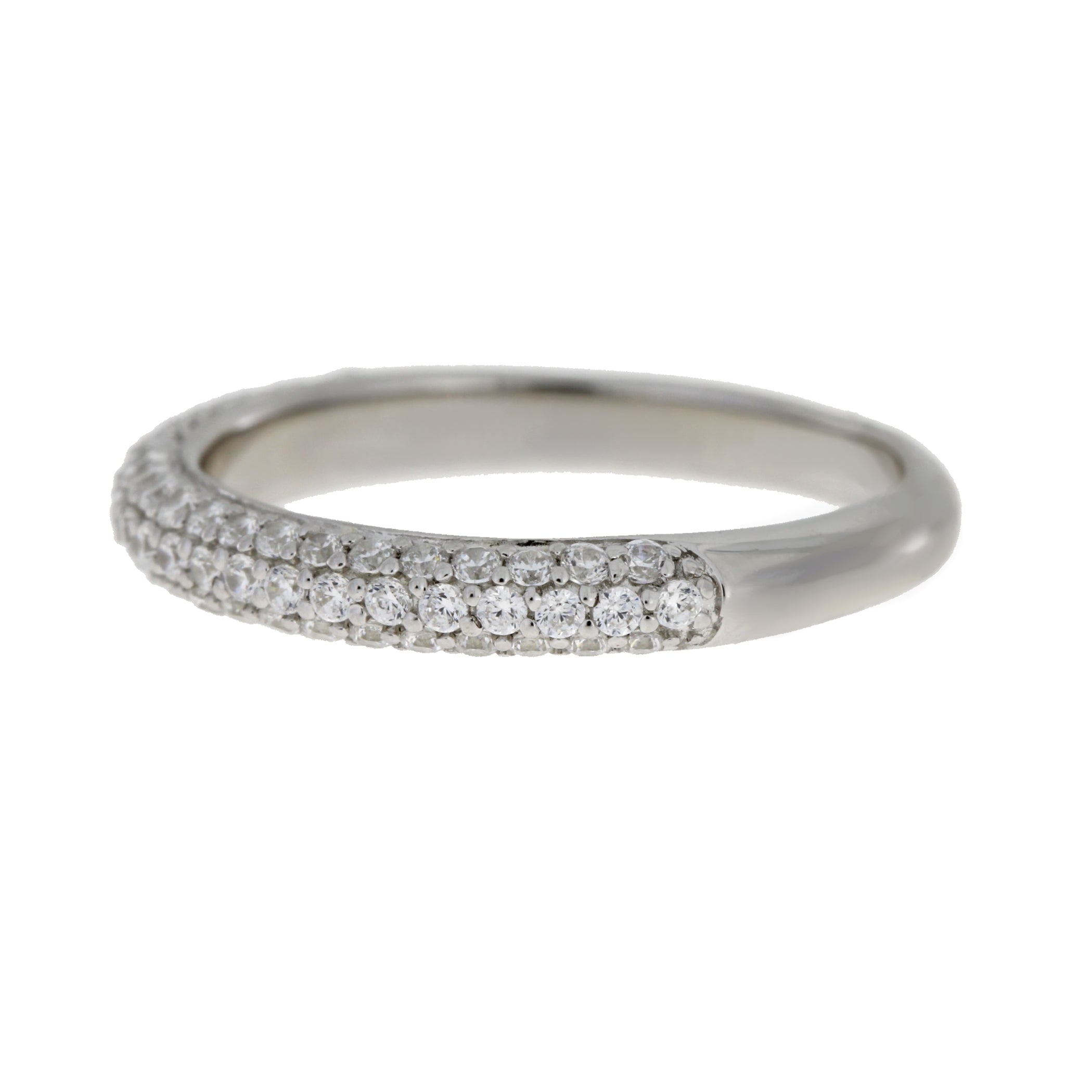 Cubic Zirconium Wedding Band Ring Sterling Silver by Bids.com