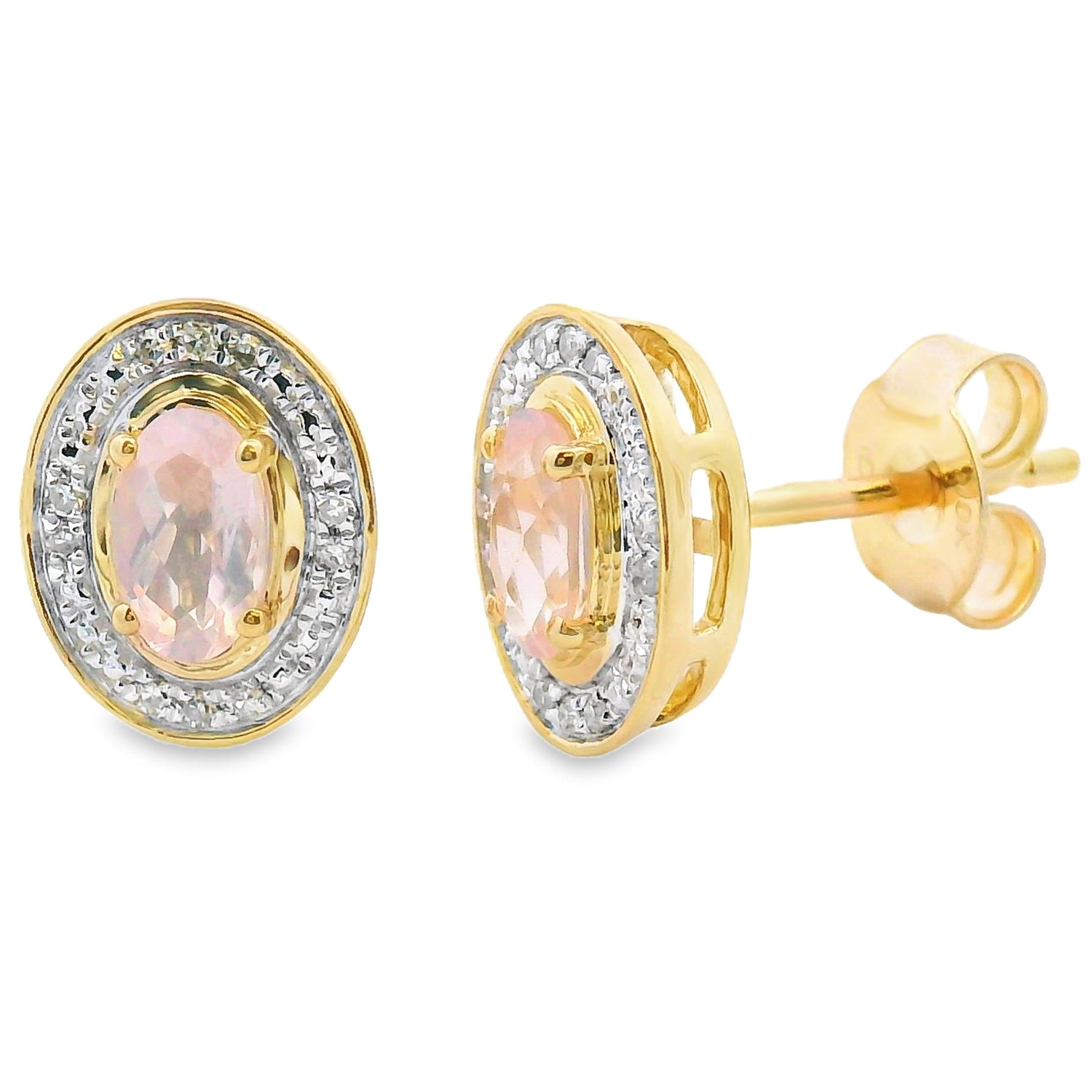 Genuine .45ct Quartz Diamond Earrings 10KT White Gold by Bids.com
