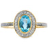 Genuine .49ct Blue Topaz Diamond Ring 10KT Yellow Gold by Bids.com