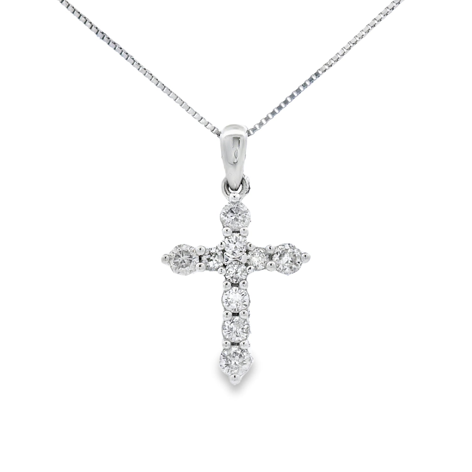 .30ct Diamond Cross Religious Pendant 14KT White Gold by Bids.com