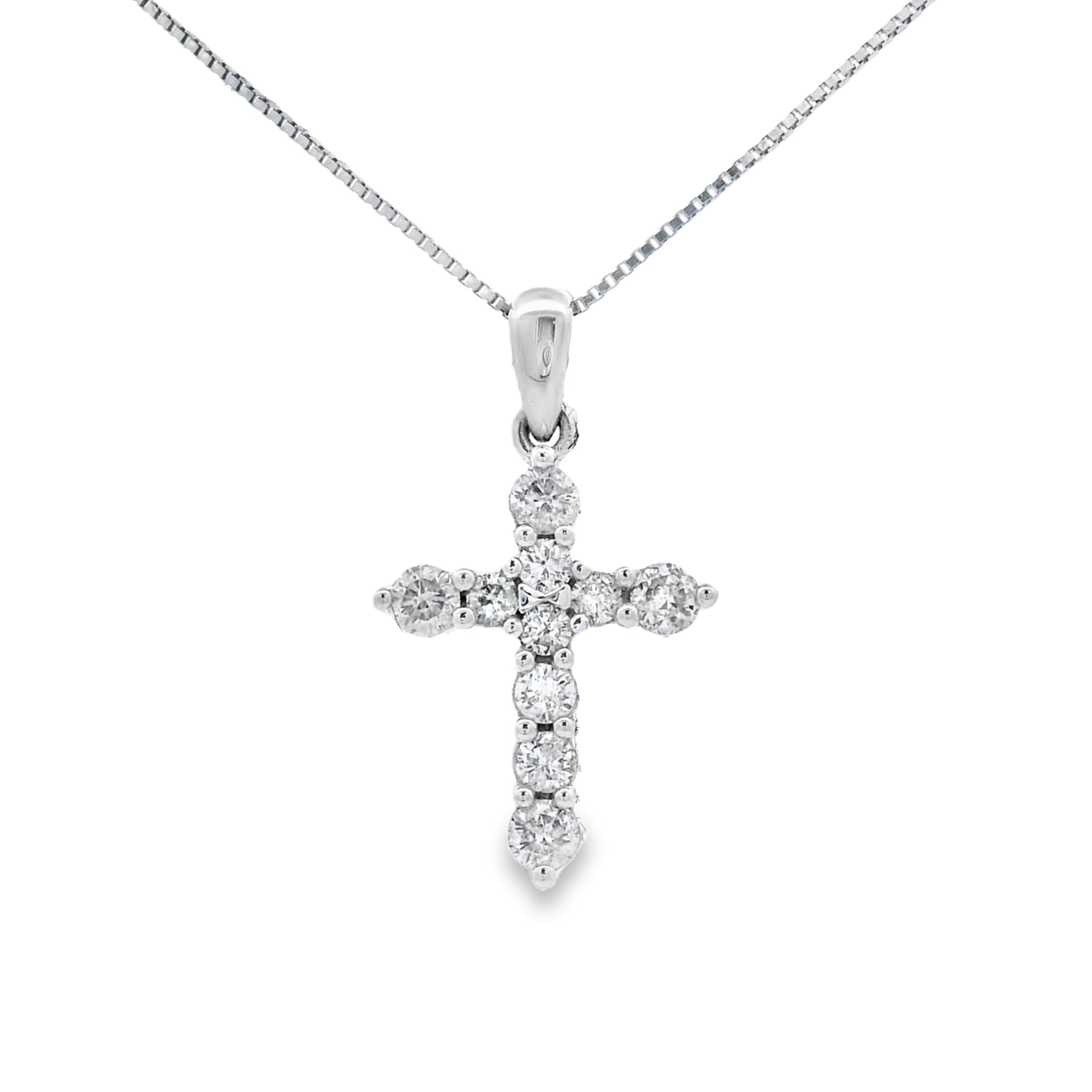 .30ct Diamond Cross Religious Pendant 14KT White Gold by Bids.com