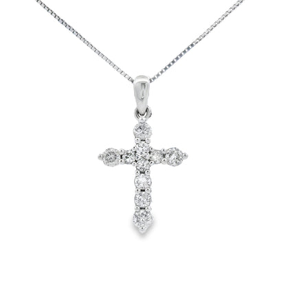 .30ct Diamond Cross Religious Pendant 14KT White Gold by Bids.com