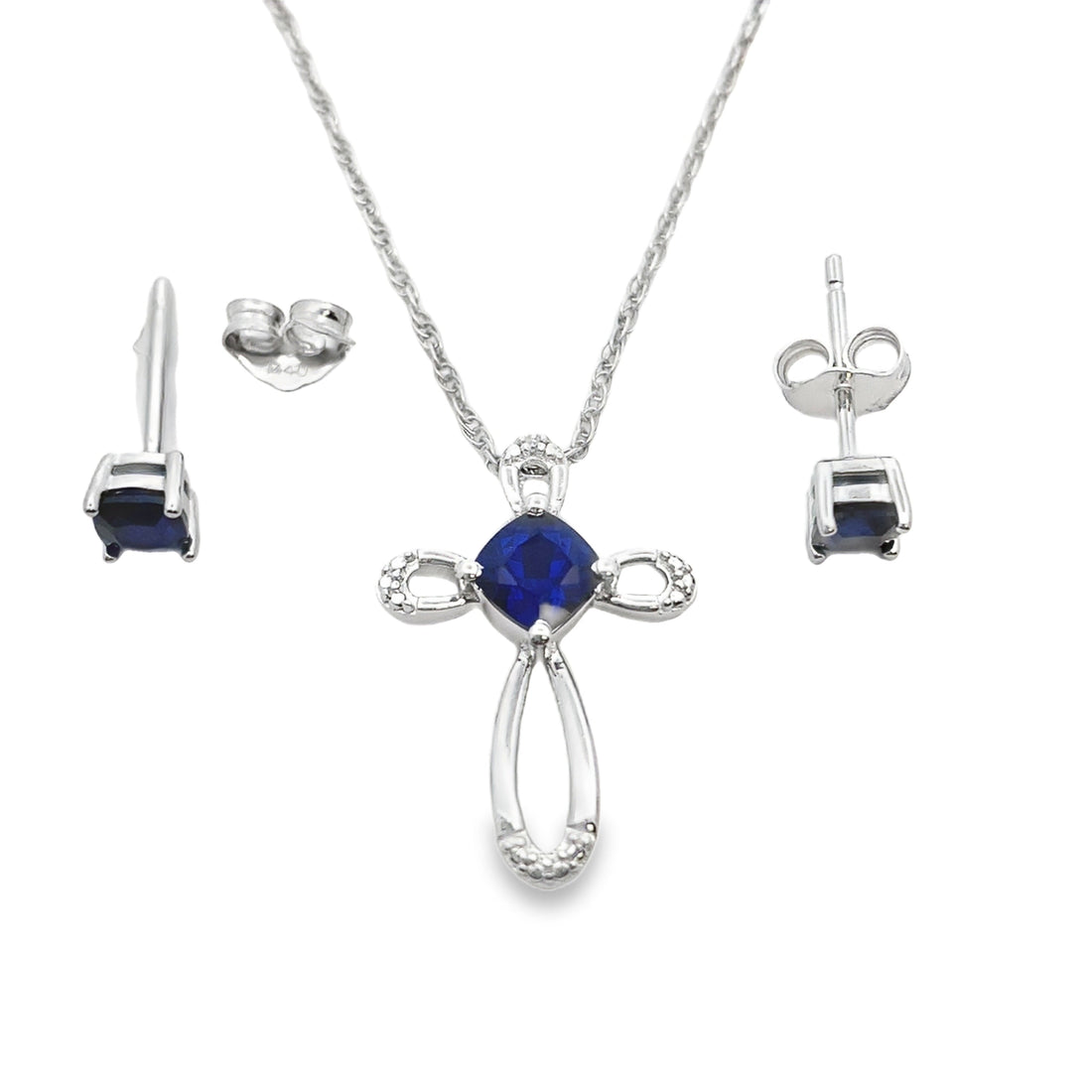 Genuine Created Sapphire Jewelry sets Sterling Silver by Bids.com