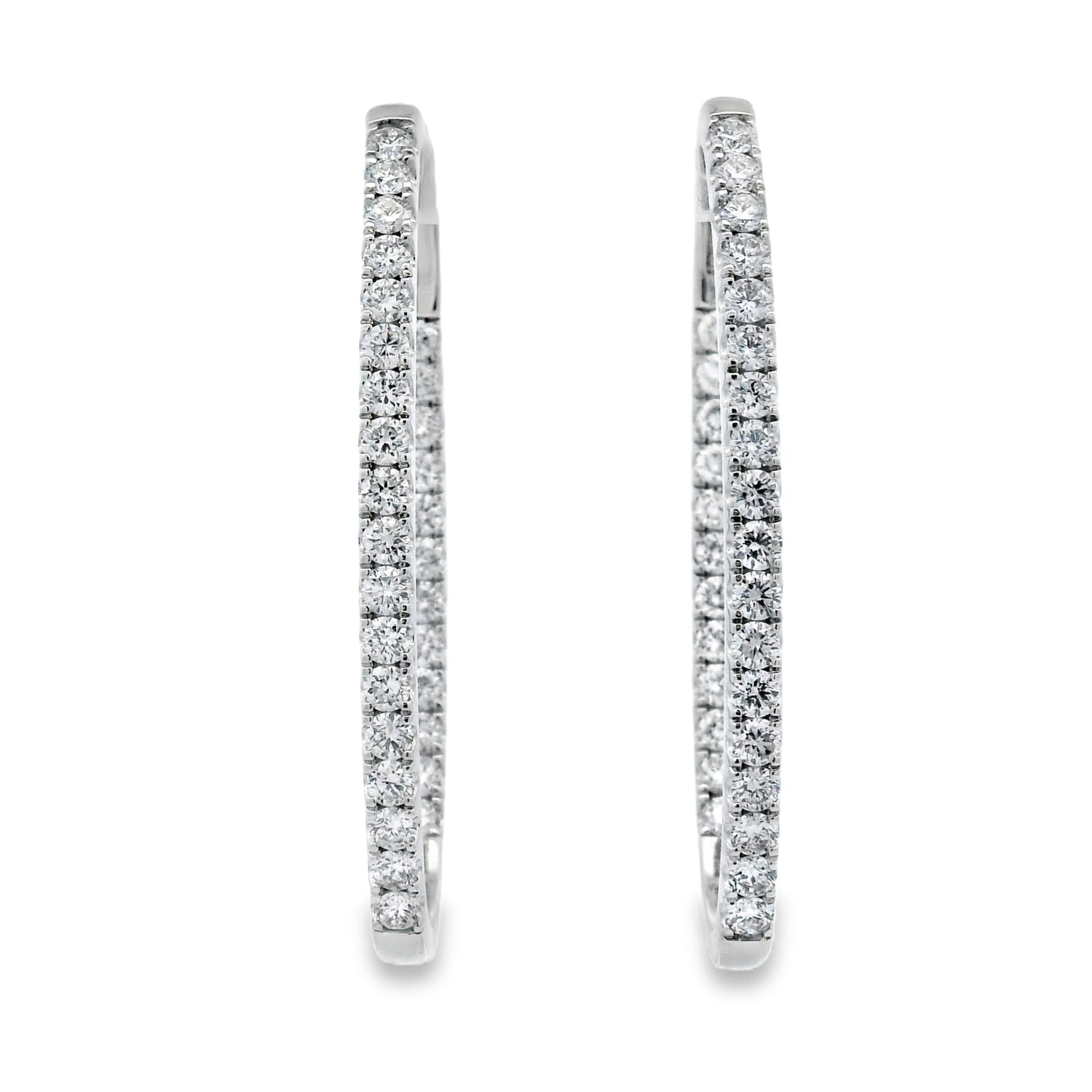 3.00ct Lab Grown Diamond Hoop Earrings 10KT White Gold